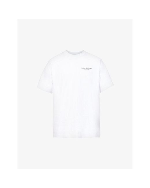 MKI Miyuki-Zoku White Design Studio Brand-Print Organic-Cotton Jersey T-Shirt for men