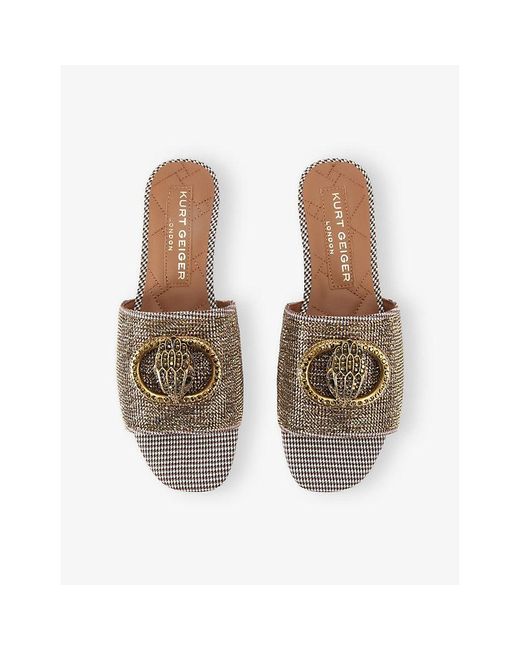 Kurt Geiger Natural Chelsea Rhinestone-Embellished Woven Sandals
