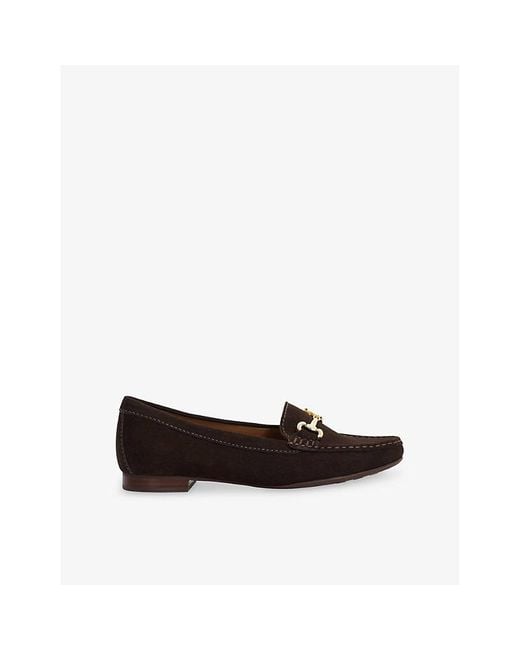 Dune Black Glenniee Suede Loafers