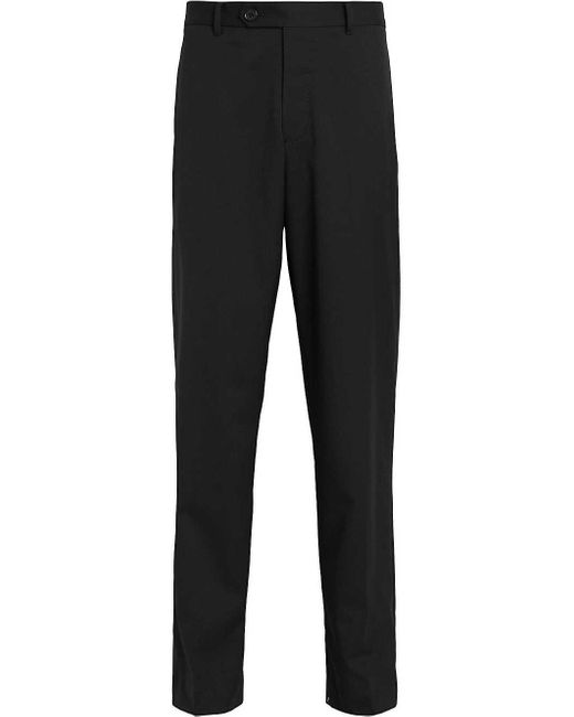 AllSaints Black Mite Regular-fit Straight-leg Wool-blend Trousers for men