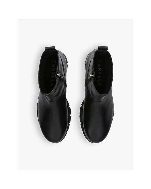 Carvela Kurt Geiger Black Run Chelsea Side-zip Leather Ankle Boots