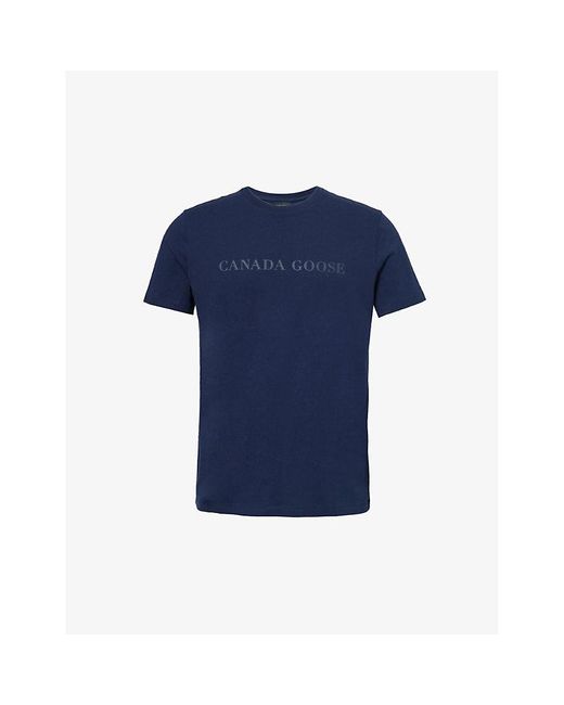 Canada Goose Blue Emersen Logo-print Regular-fit Cotton-jersey T-shirt for men