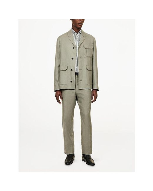 Corneliani Gray Patch-Pocket Cotton Jacket for men