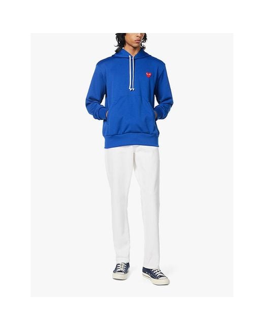 COMME DES GARÇONS PLAY Blue Regular-Fit Tech-Knit Woven Hoody for men