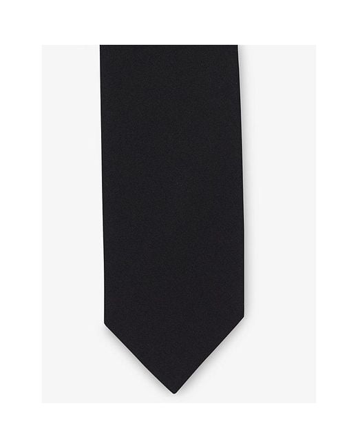Sandro Black Oversized Jacquard-Pattern Silk Tie for men