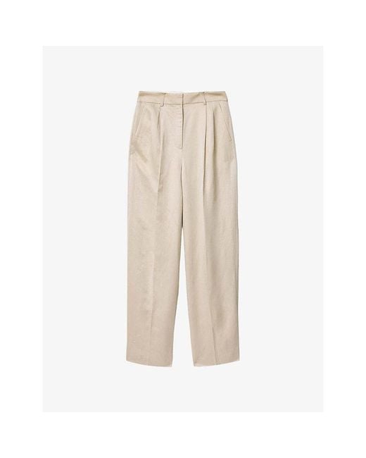 AllSaints Natural Helena Wide-Leg Woven Trousers