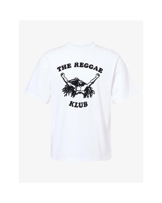 Nicholas Daley White Reggae Klub Graphic-Print Cotton T-Shirt for men