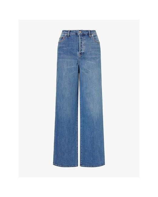 GOOD AMERICAN Blue Vintage Wide-Leg Denim Jeans