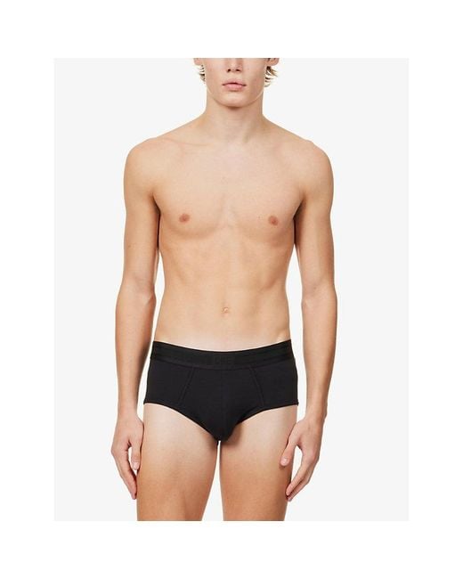 CHE Black Pack Of Three Branded-waistband Stretch-woven Briefs X for men