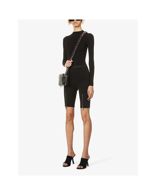 Commando Black Ballet Mock-Neck Stretch-Jersey Body