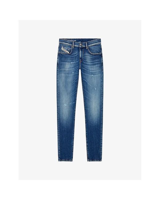 DIESEL Blue 209 D-strukt Faded-wash Slim-leg Stretch-denim Jeans 3 for men