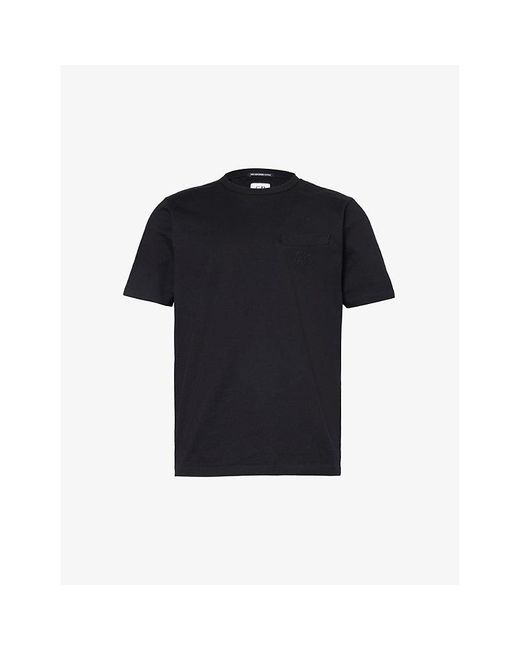 C P Company Black Logo-embroidered Chest-pocket Cotton-jersey T-shirt Xx for men