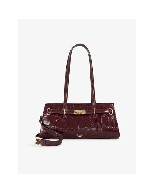 Dune Purple Depend Leather Shoulder Bag