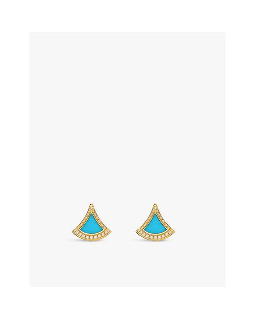 BVLGARI Blue Divas' Dream 18Ct- 0.10Ct Diamond And Earrings