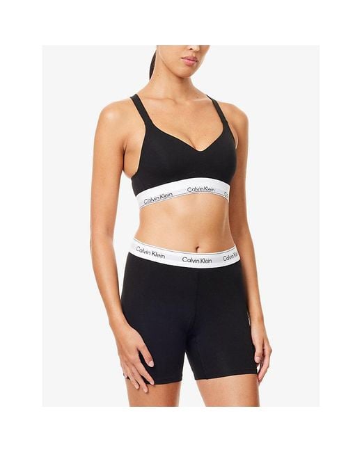 Calvin Klein Black Icon Stitch-Free Stretch-Cotton Blend Bra