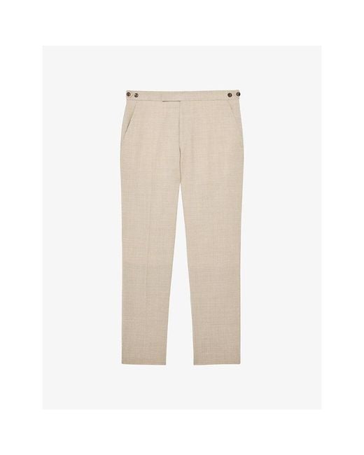 Reiss Natural Fibre Slim-Leg Wool Trousers for men