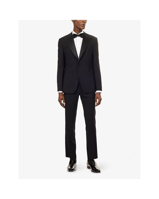 Ted Baker X The Gentleman Black Ted Baker X The Gentlemen Slim-Fit Tailored Wool-Blend Trousers for men