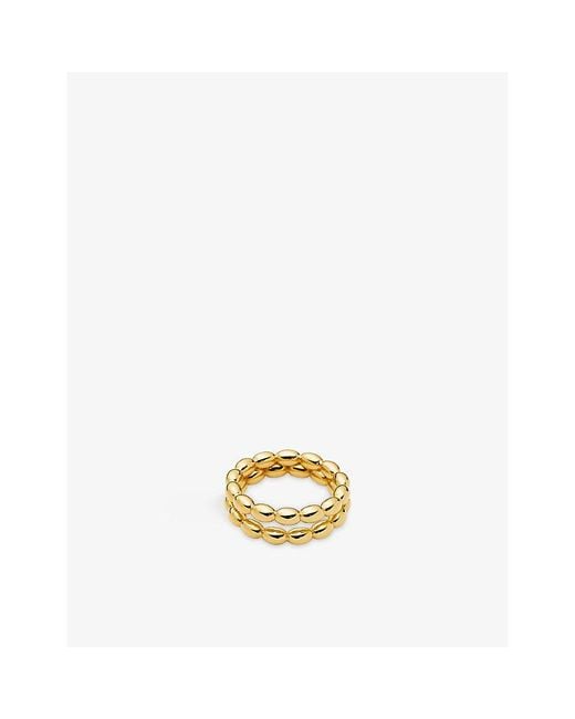 Missoma Metallic Molten 18Ct-Plated Brass Stacked Ring