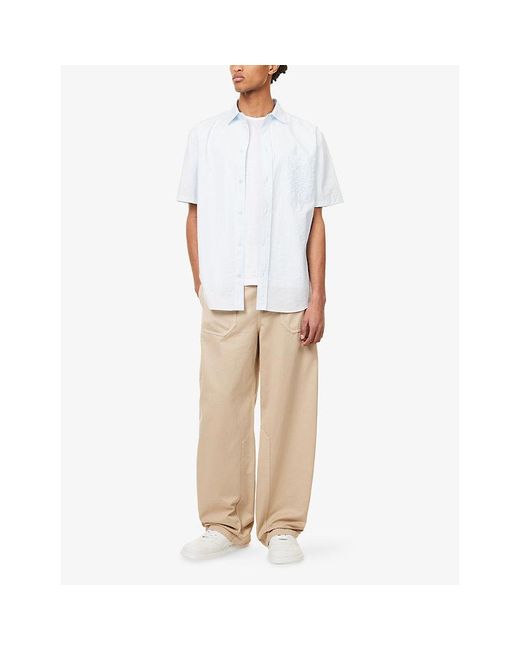 Loewe White X Paula's Ibiza Embroidered Cotton-Blend Shirt for men