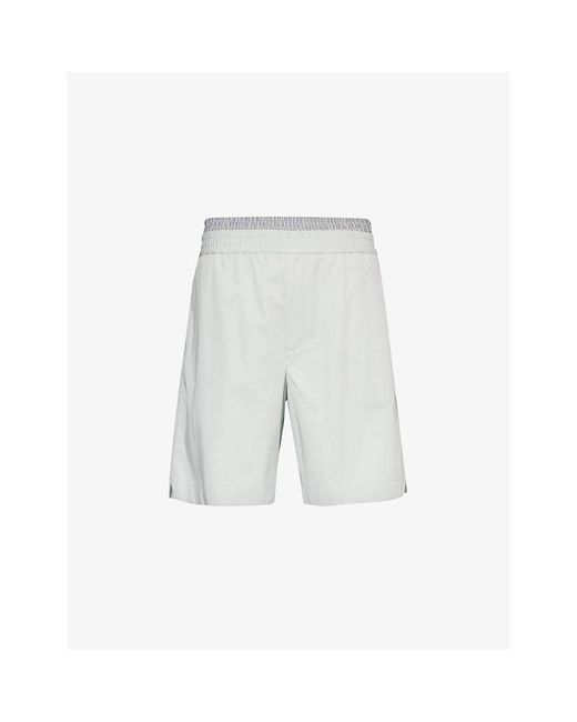 Bottega Veneta White Double-waistband Relaxed-fit Cotton-twill Shorts for men