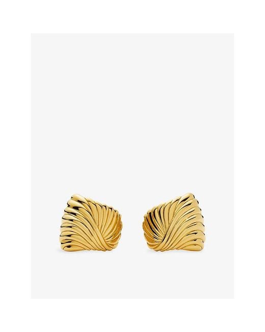 Missoma Yellow Ripple 18Ct Plated Brass Stud Earrings