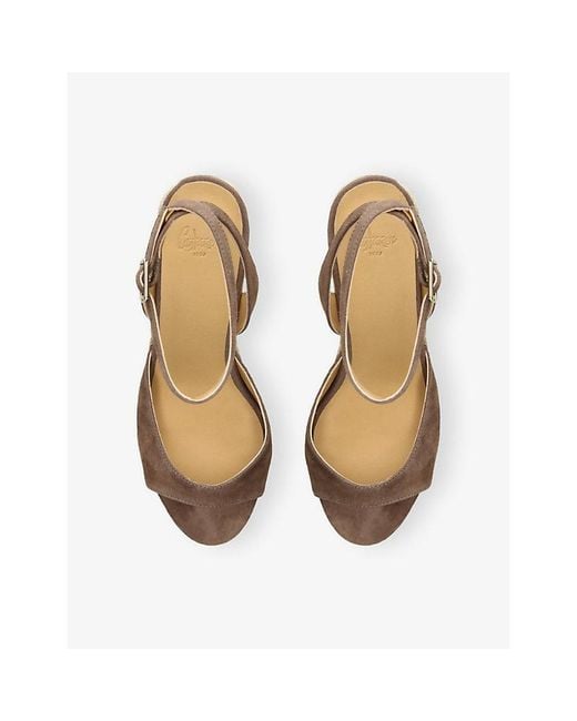 Castaner Natural Brook Suede Wedge Sandals
