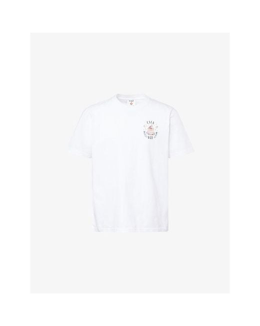 Casablanca White Classic Flamingo Cotton T-Shirt for men