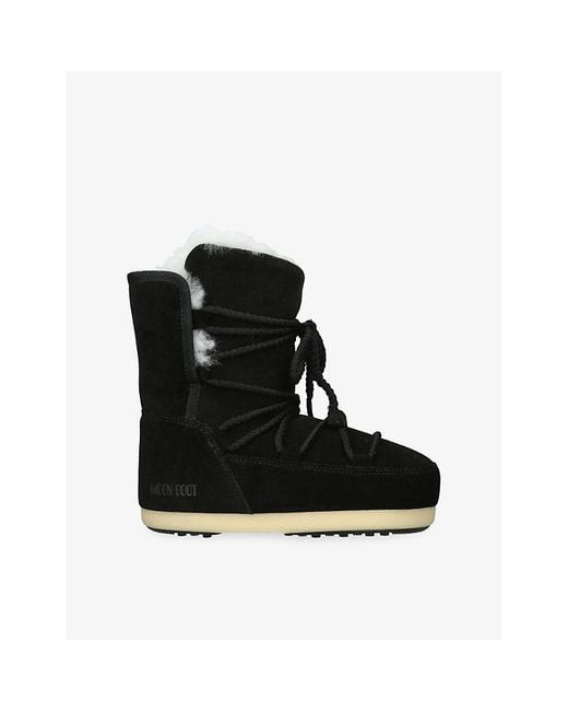 Moon Boot Black Evx Suede And Shearling Snow Boots