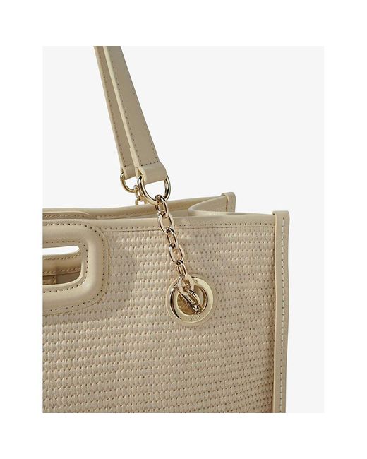 Maje Natural Logo-embossed Double-strap Woven Bag