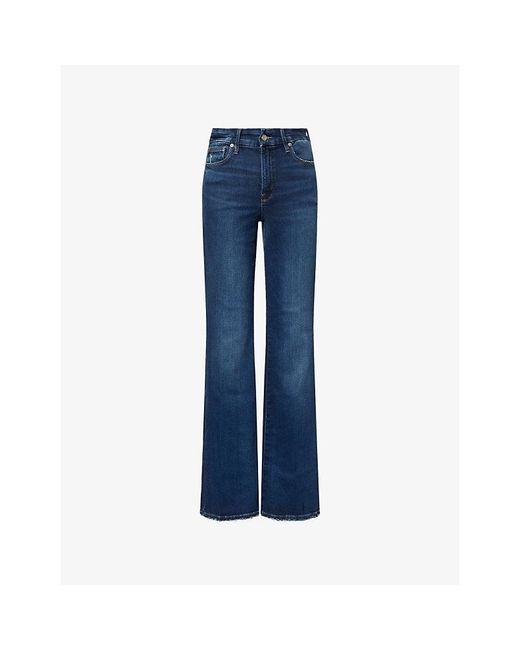GOOD AMERICAN Blue Good Classic Slim Bootcut Stretch-Denim Jeans