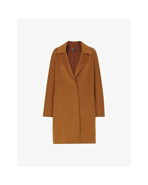 Whistles Brown Julia Double-faced Wool-blend Coat