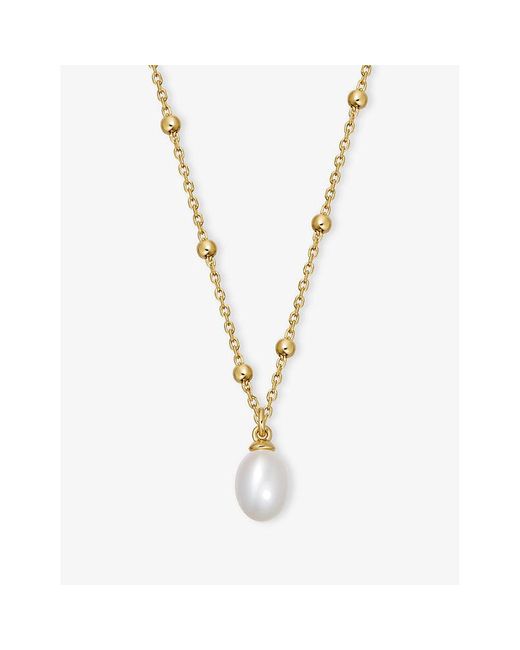 Astley Clarke Metallic Biography 18Ct Vermeil And Pearl Pendant Necklace