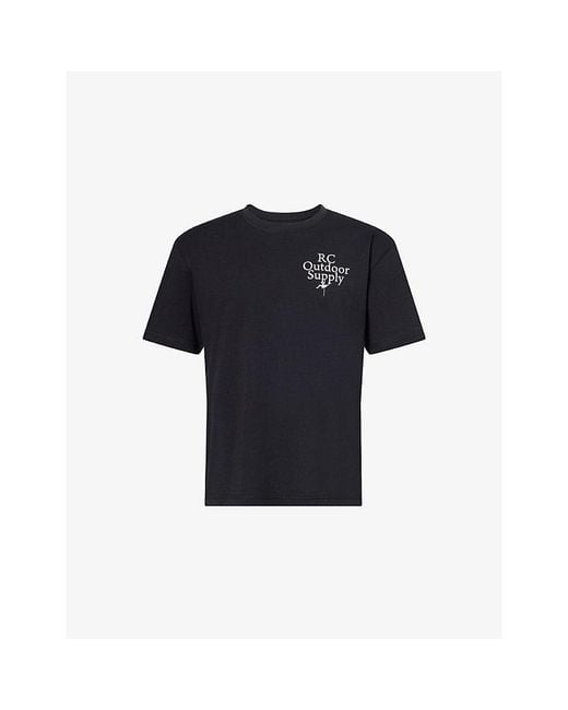 Reese Cooper Blue Outdoors Ropes Text-Print Cotton-Jersey T-Shirt for men
