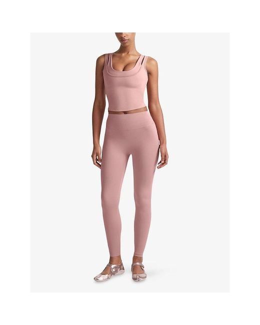 NikeSKIMS Pink Matte 26-Inch Workout Leggings
