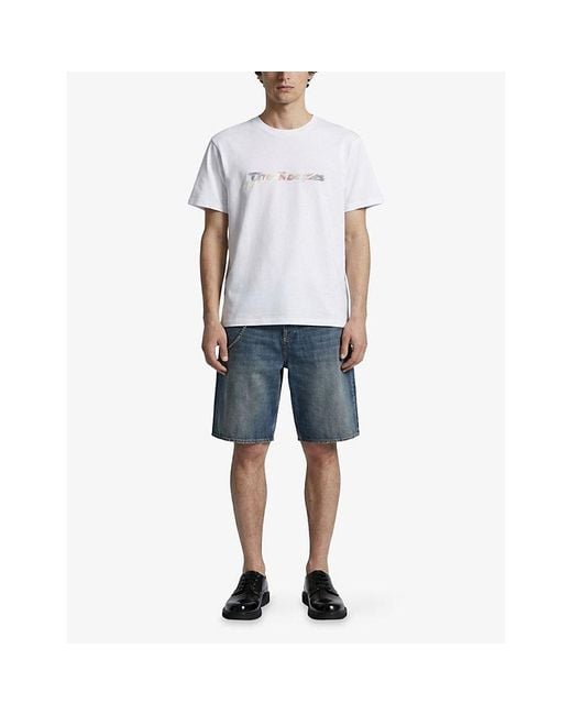 The Kooples White Faded Brand-Print Regular-Fit Cotton-Jersey T-Shirt for men