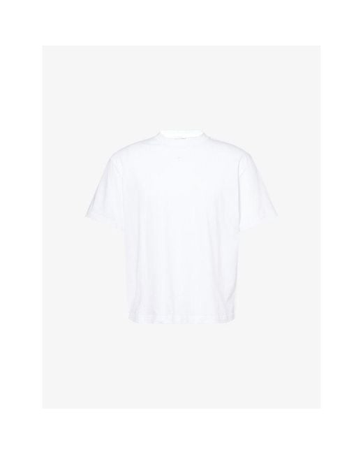 The Row White Madoc Crewneck Cotton T-Shirt for men