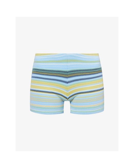 Cheap Monday Blue Cali Stripe Shorts