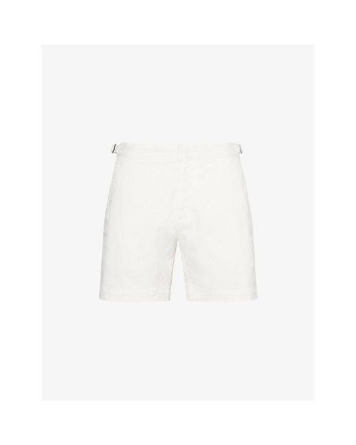 Orlebar Brown White Bulldog Regular-Fit Stretch-Cotton Shorts for men