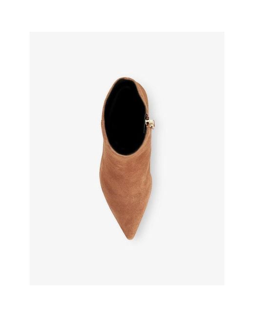Dune Brown Obsessively Suede Heeled Ankle Boots