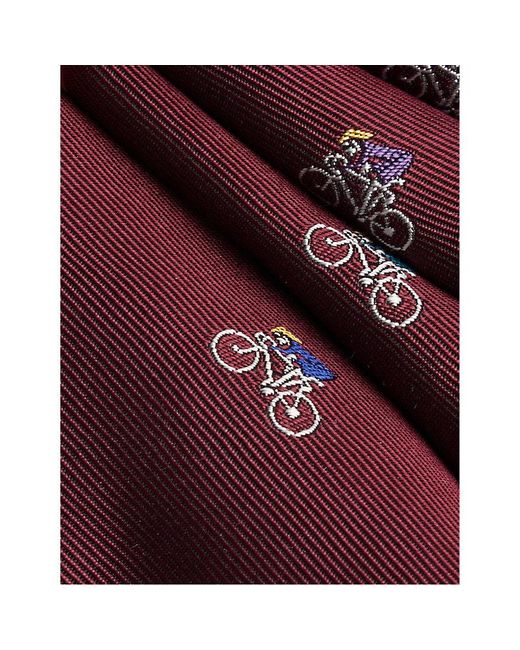 Paul Smith Purple Cyclist-print Silk Tie for men