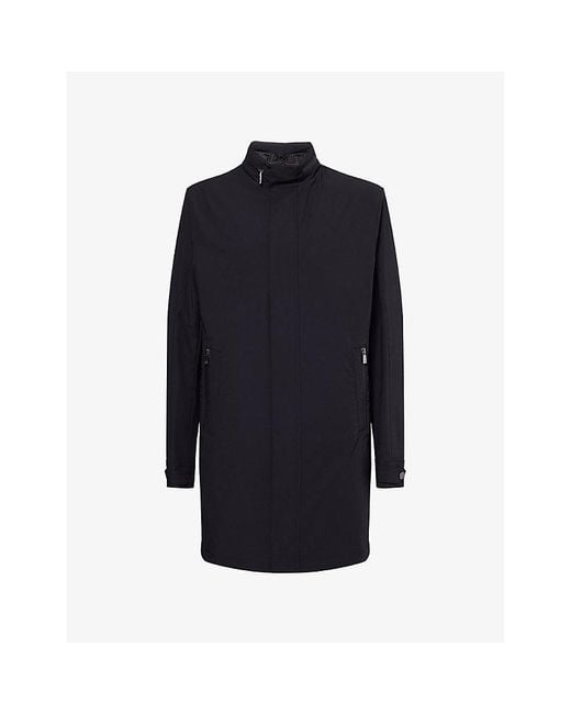 Corneliani Blue Concealed-Hood Detachable-Lining Waterproof Jacket for men
