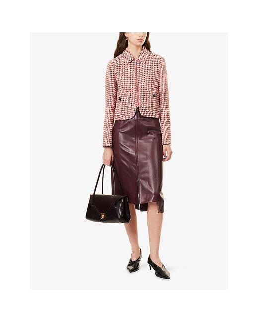 ME+EM Pink Boxy-Fit Textured Cotton-Blend Jacket