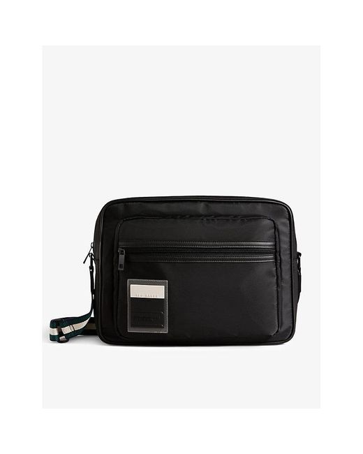 Ted Baker Black Matts Brand-patch Zip-pocket Nylon Messenger Bag for men