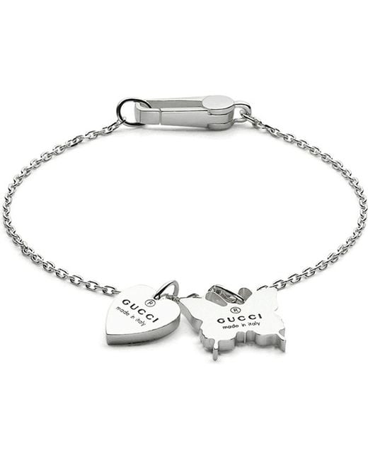 Gucci Metallic Heart & Butterfly Charm Bracelet