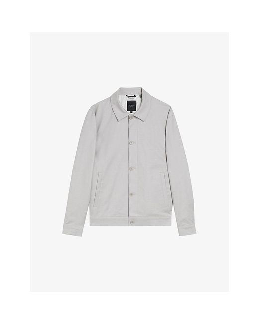 Ted Baker White Felixc Regular-fit Cotton-blend Jacket for men