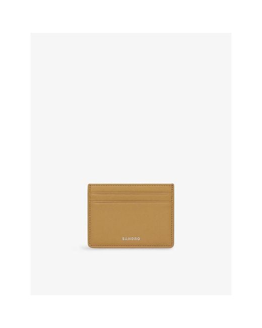 Sandro Natural Logo-Embossed Leather Cardholder for men
