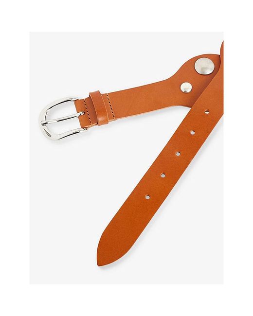 Isabel Marant Orange Agia Stud-embellished Leather Belt