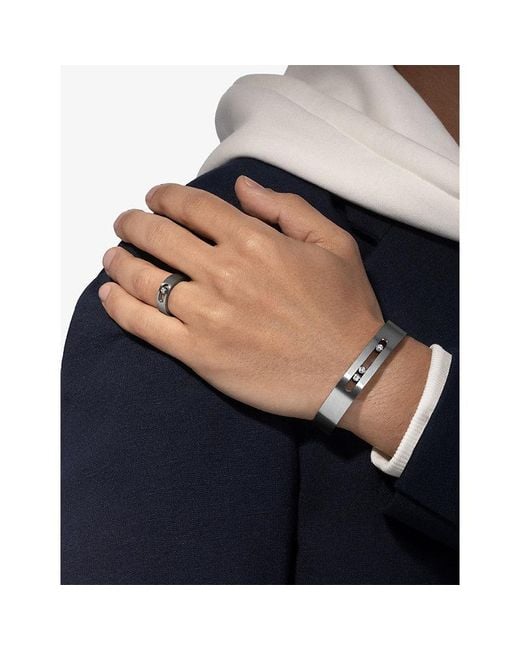 Messika White Move Small Titanium And 0.05Ct Diamond Ring