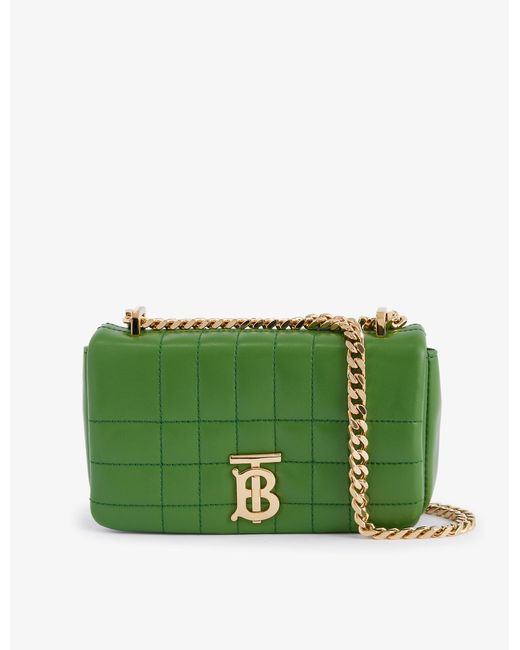 Burberry Lola Mini Padded Leather Shoulder Bag in Deep Emerald Green