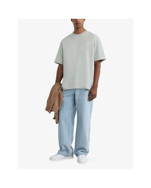 Reiss Gray Casa Logo-Print Cotton-Jersey T-Shirt for men